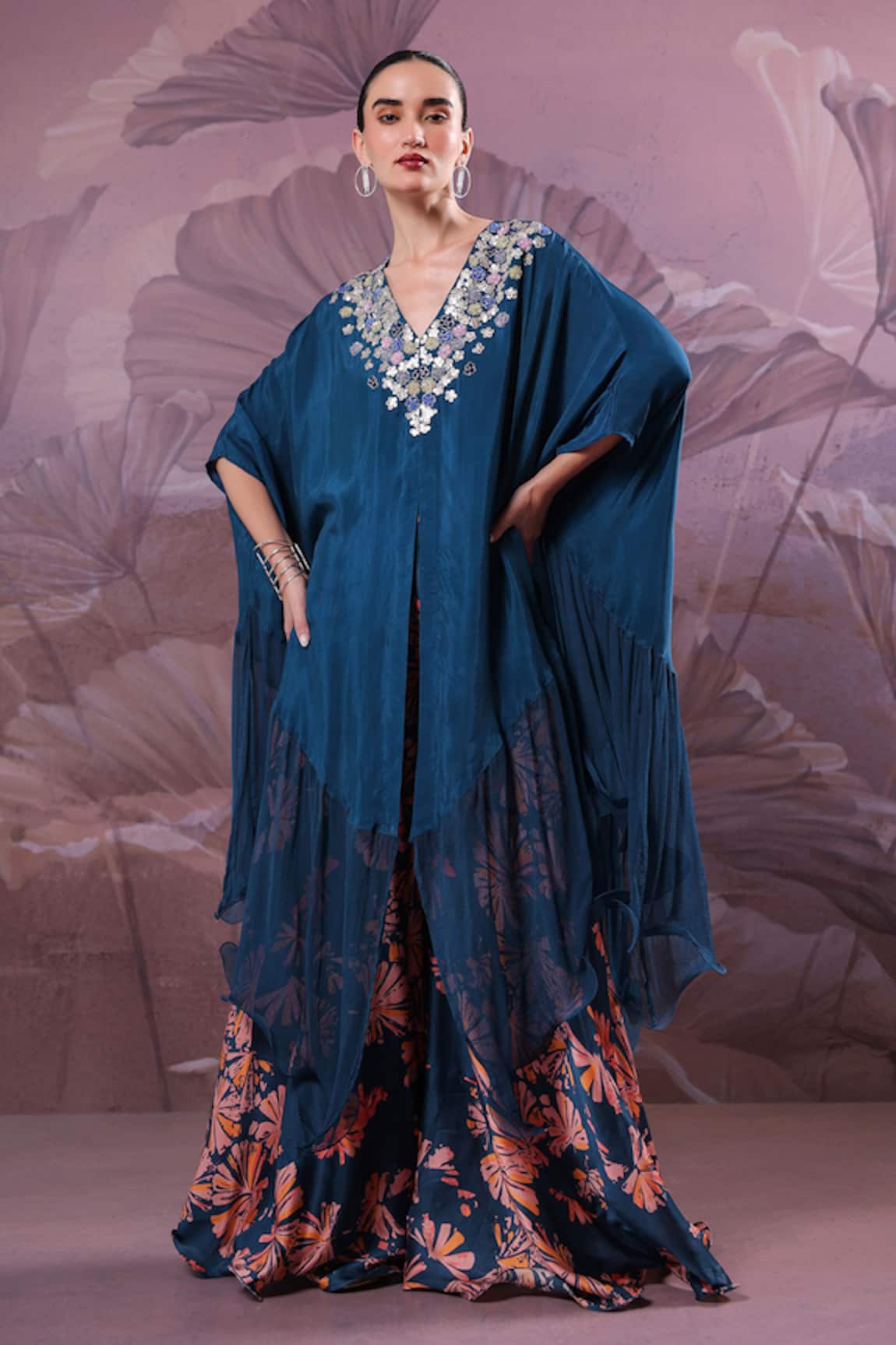 Pallavi Jaipur Chakarborty Gotaphool Kaftan & Pant Set 