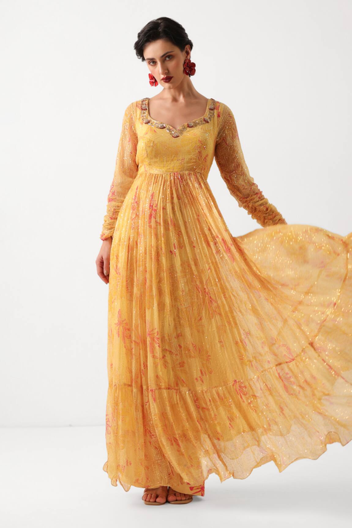 Pallavi Jaipur Kasundi Printed Anarkali Pant Set 