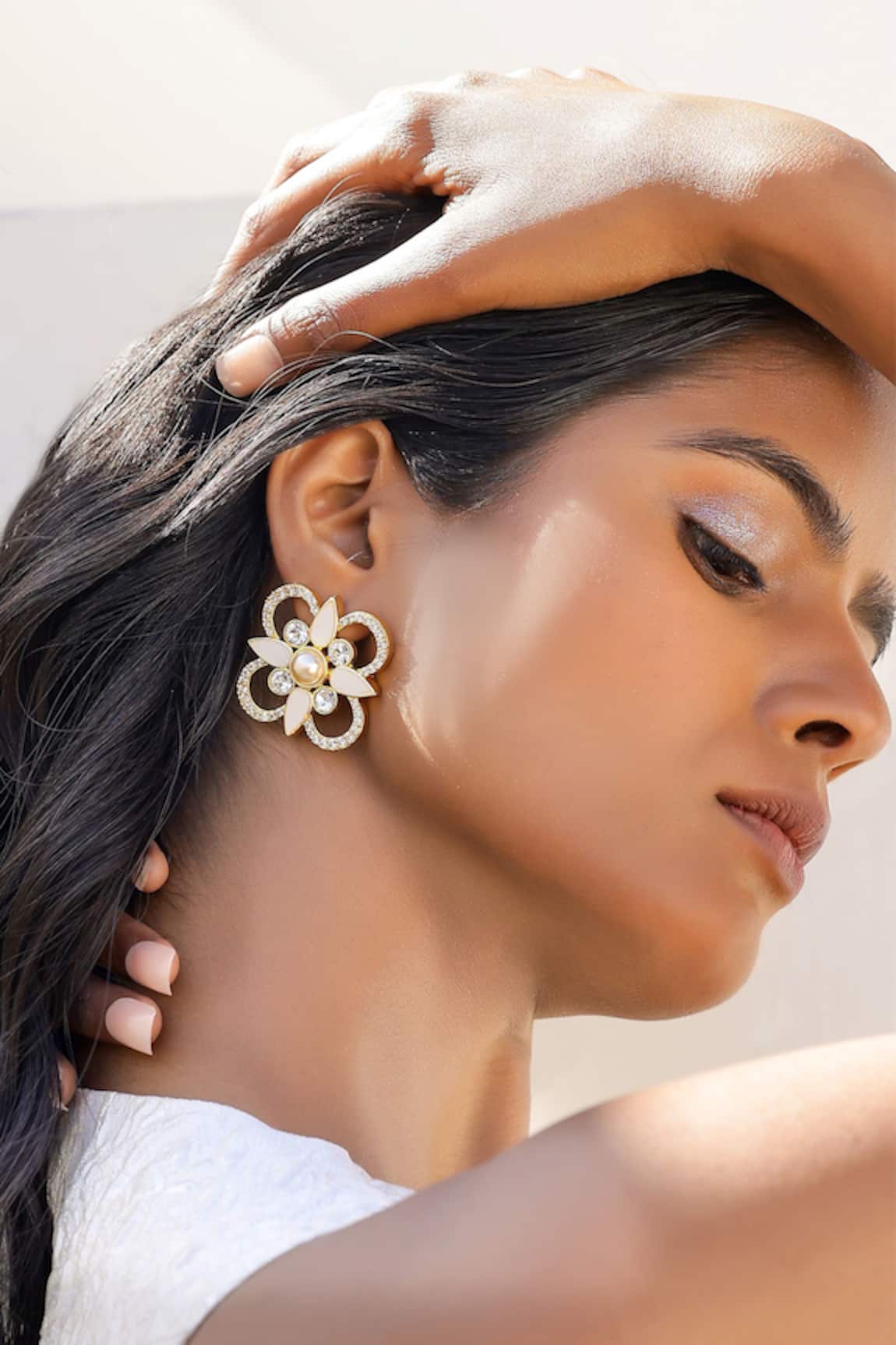 Bblingg Iraa Swarovski Crystal & Pearl Stud Earrings