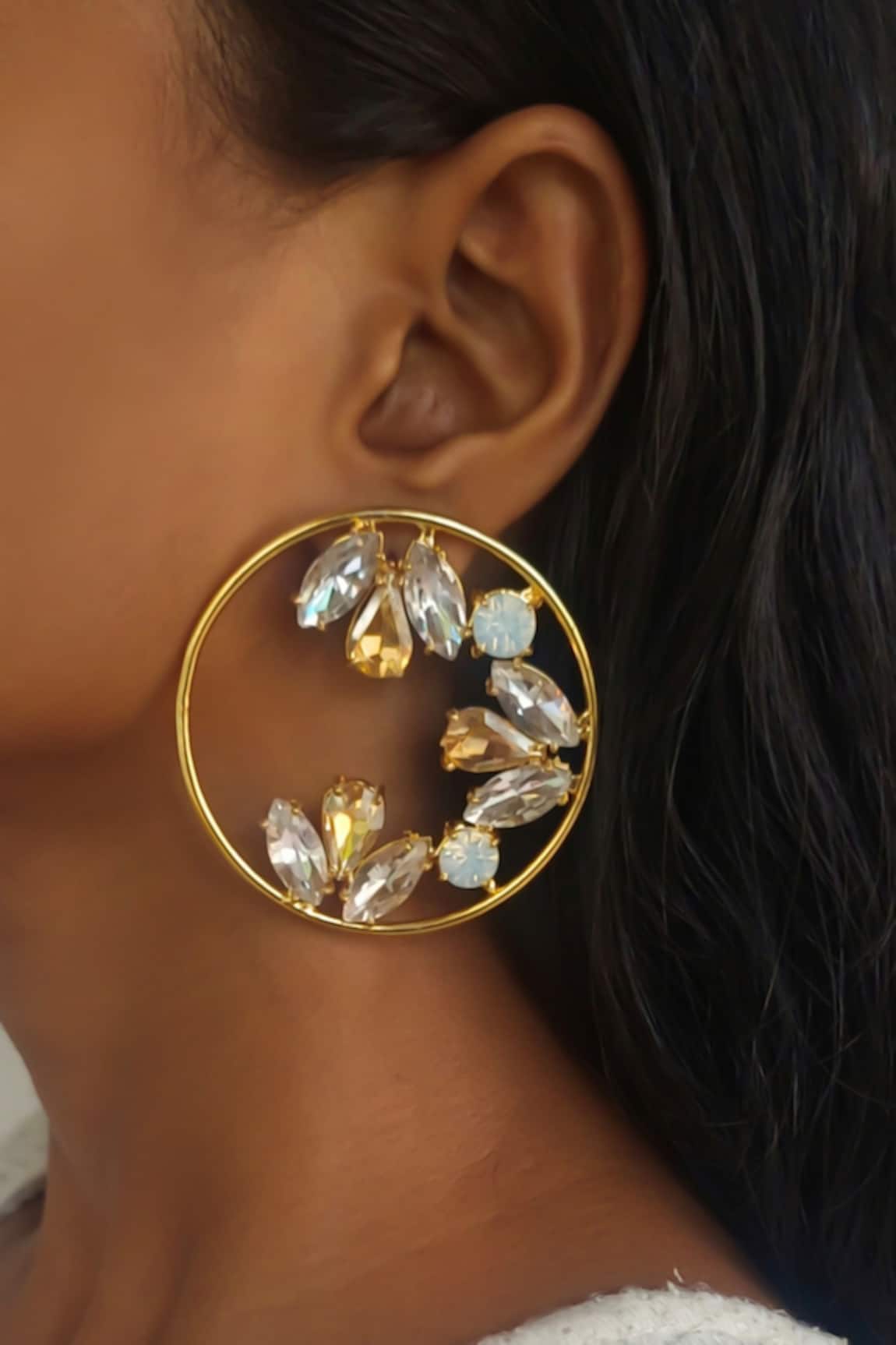 Bblingg Sameera Crystal Multi-Jewelled Crystal Hoop Earrings 
