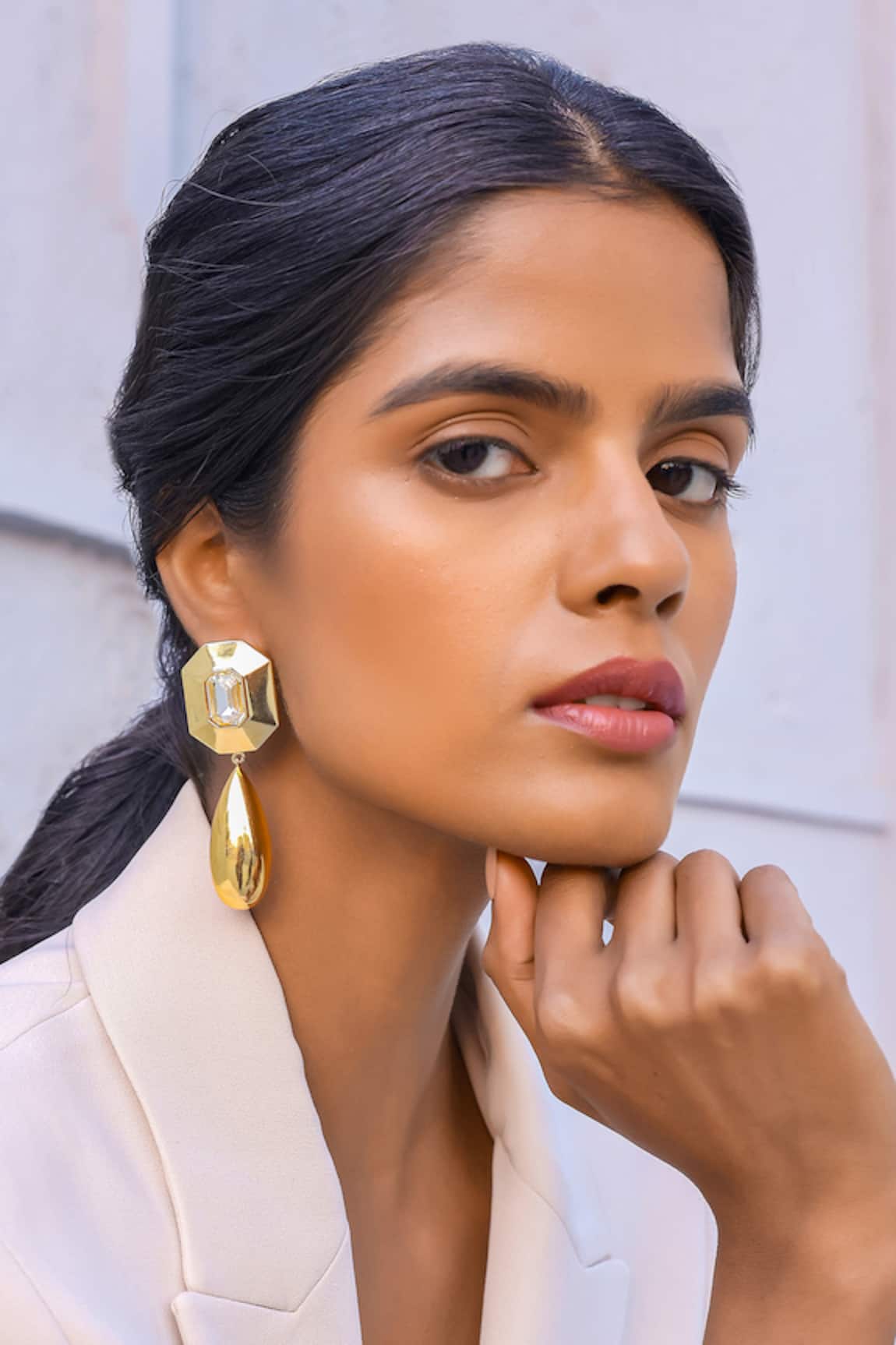 Bblingg Tiraa Drop Swarovski Crystal & Gold Drop Danglers 