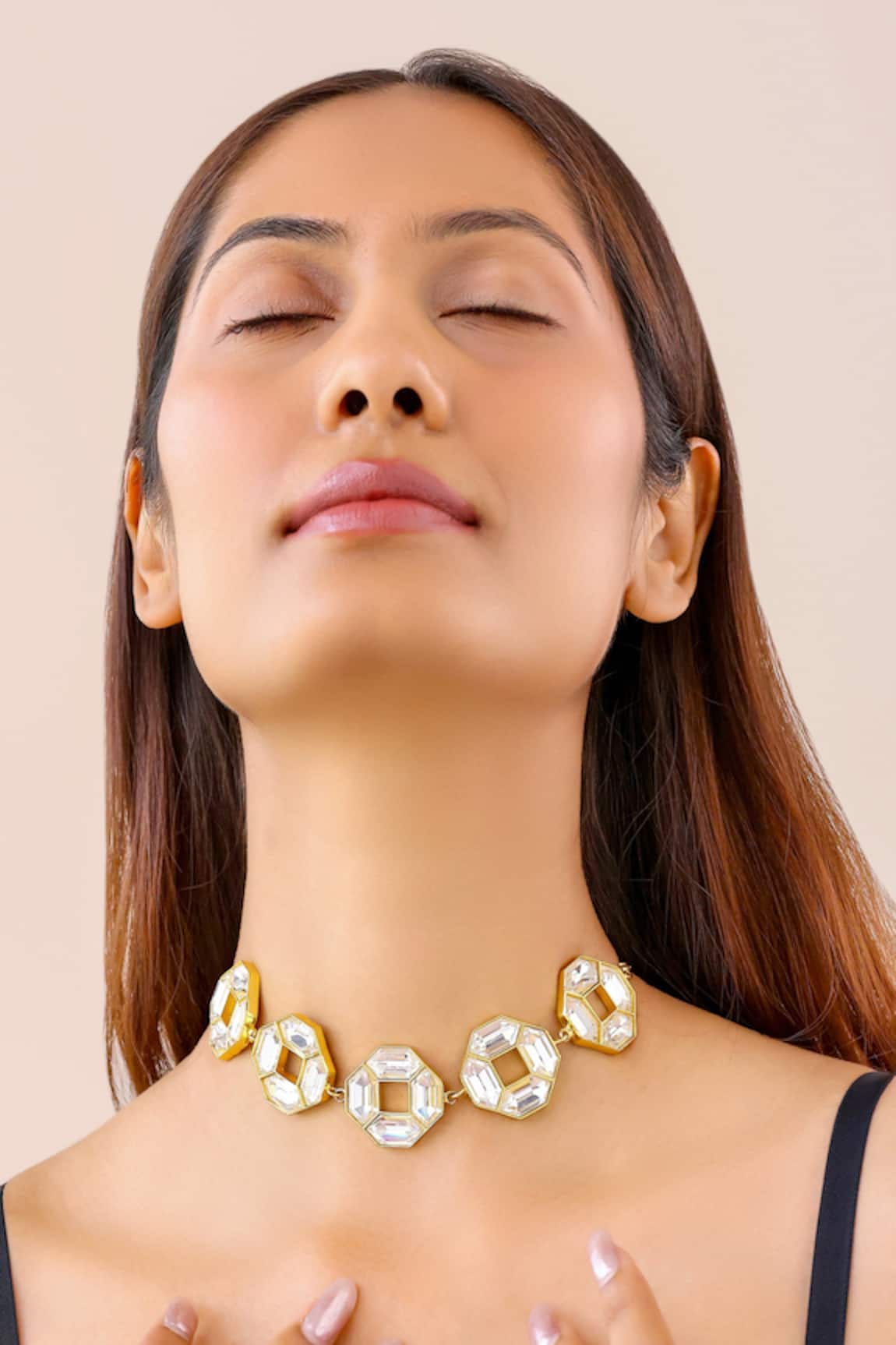 Bblingg Cavana Geometric Crystal Embellished Choker 