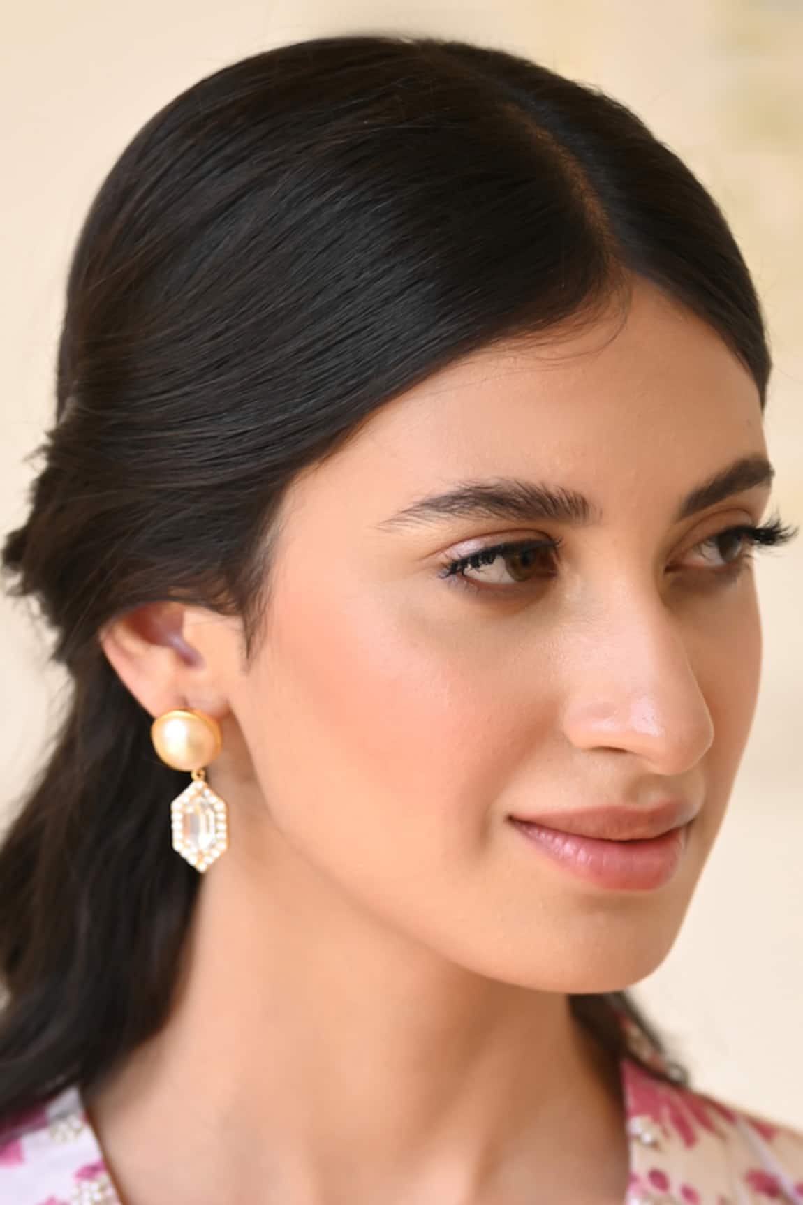 Bblingg Cavi Drop Pearl & White Crystal Cubic Zirconia Danglers 