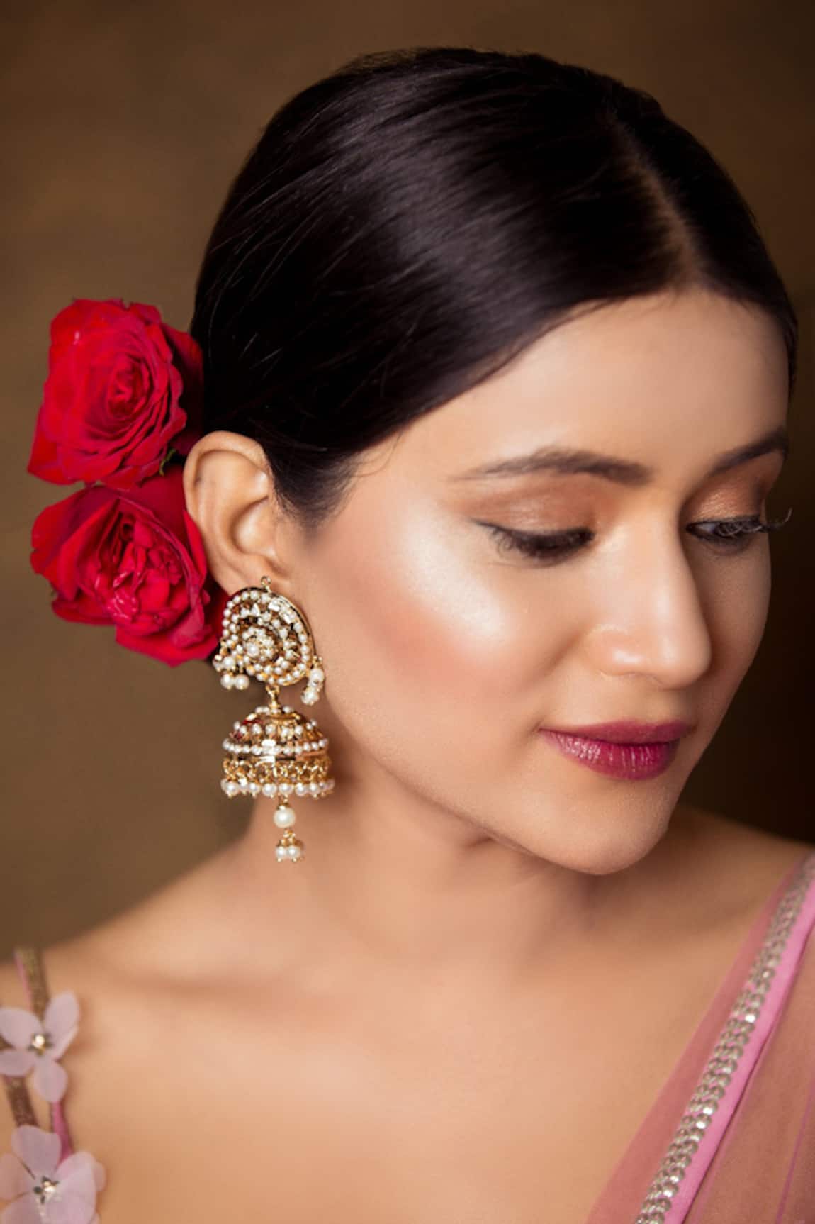 Queens Jewels Bridal Jadau Jhumki Earrings 