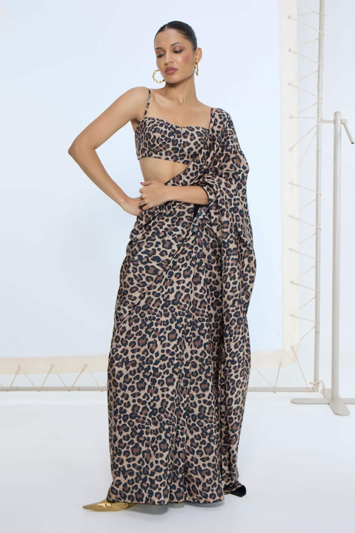 Ekaya Banaras The Cheetah Print Saree With Running Blouse 