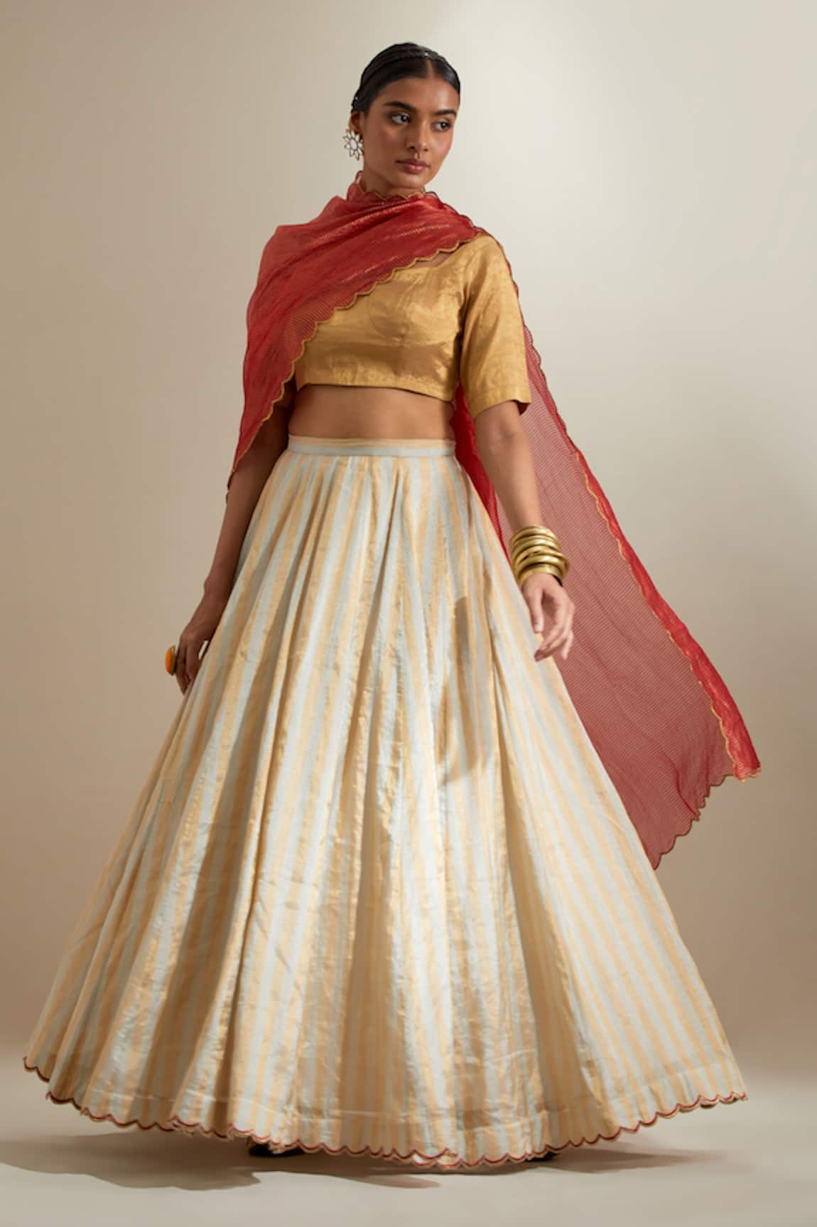 Vinusto Zari Stripe Lehenga Set 