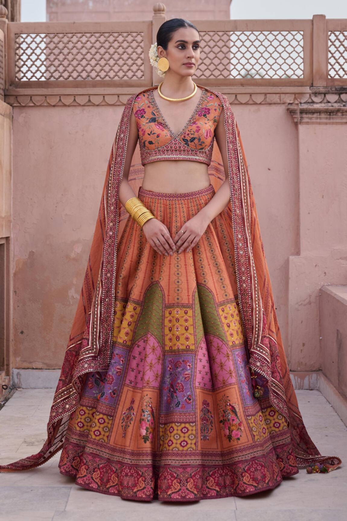 Irrau By Samir Mantri Parijat Embroidered Lehenga Set 