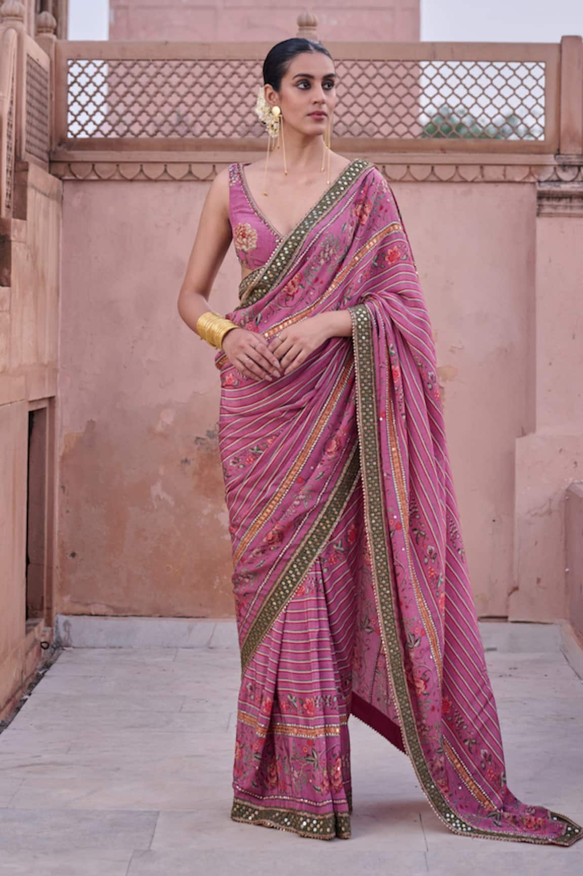 Irrau By Samir Mantri Ketaki Printed Saree With Blouse 
