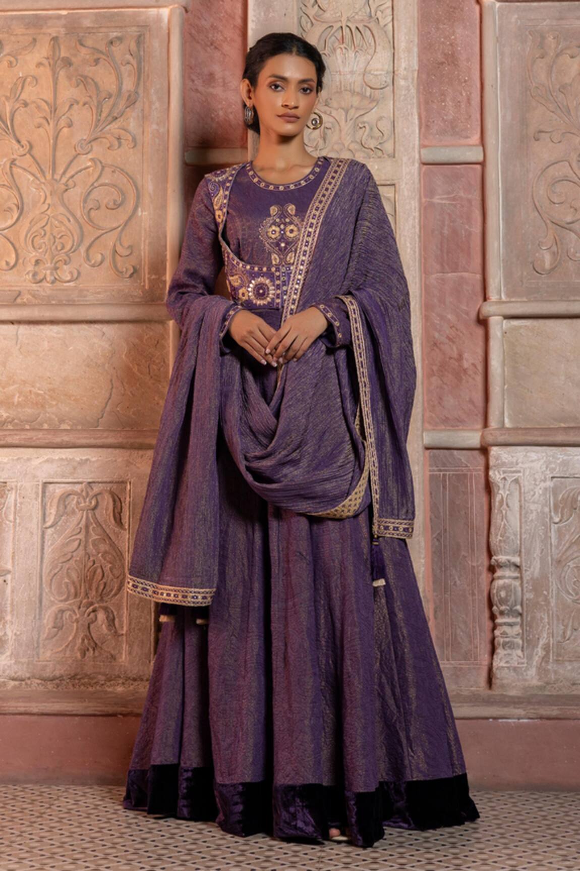 Shruti Sancheti Paisley Embroidered Jacket & Anarkali Set 