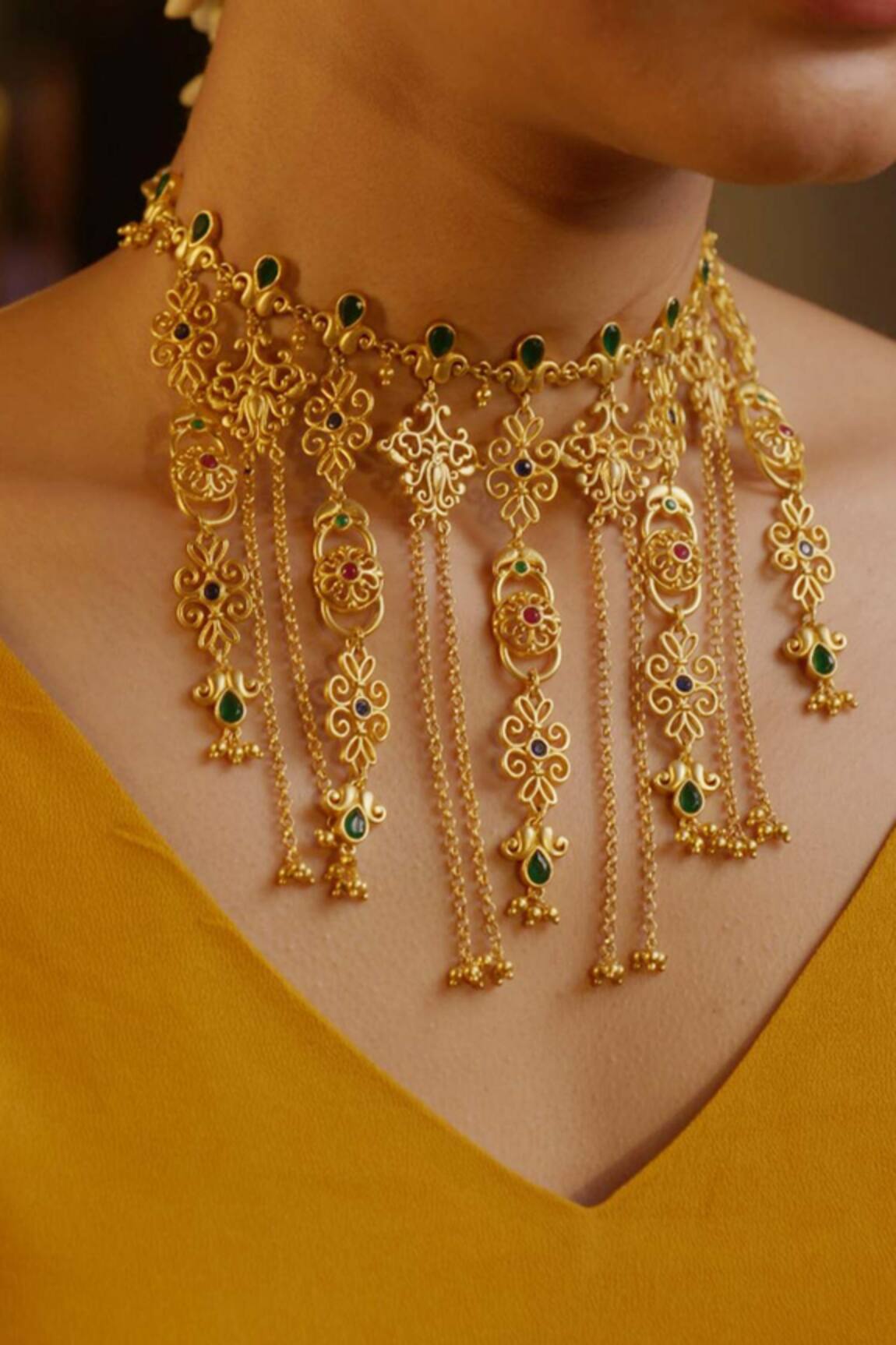 Zariin Dancing Drapes Statement Necklace 
