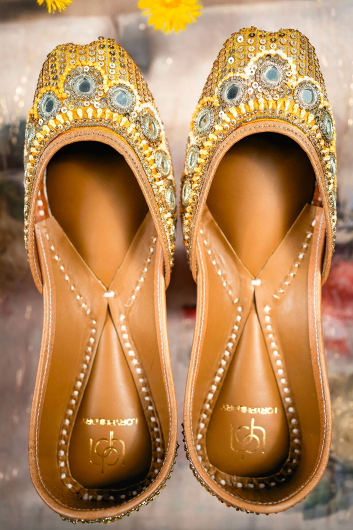 Loryphilory Haldiya Embroidered Juttis 