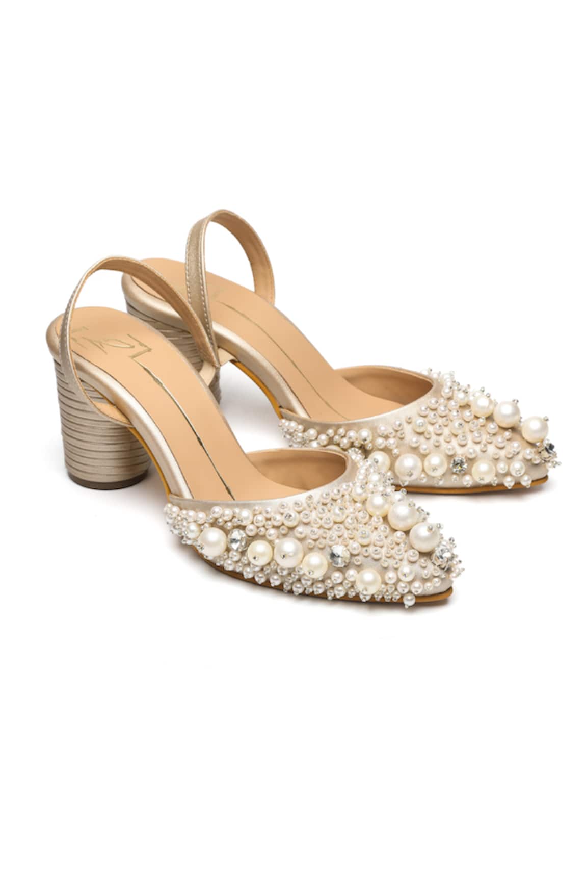 Nidhi Bhandari Pearl & Stone Embellished Block Heels 