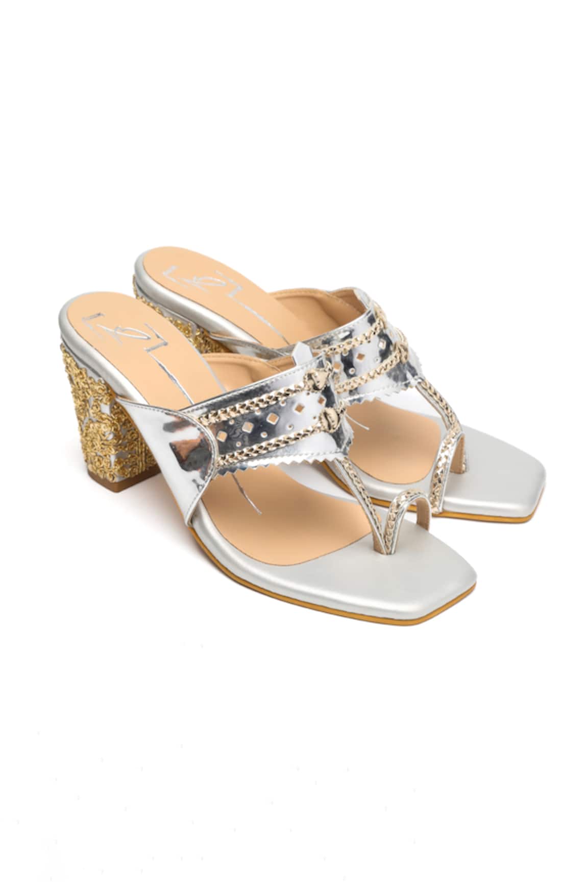 Nidhi Bhandari Embroidered Block Heel Sandals 