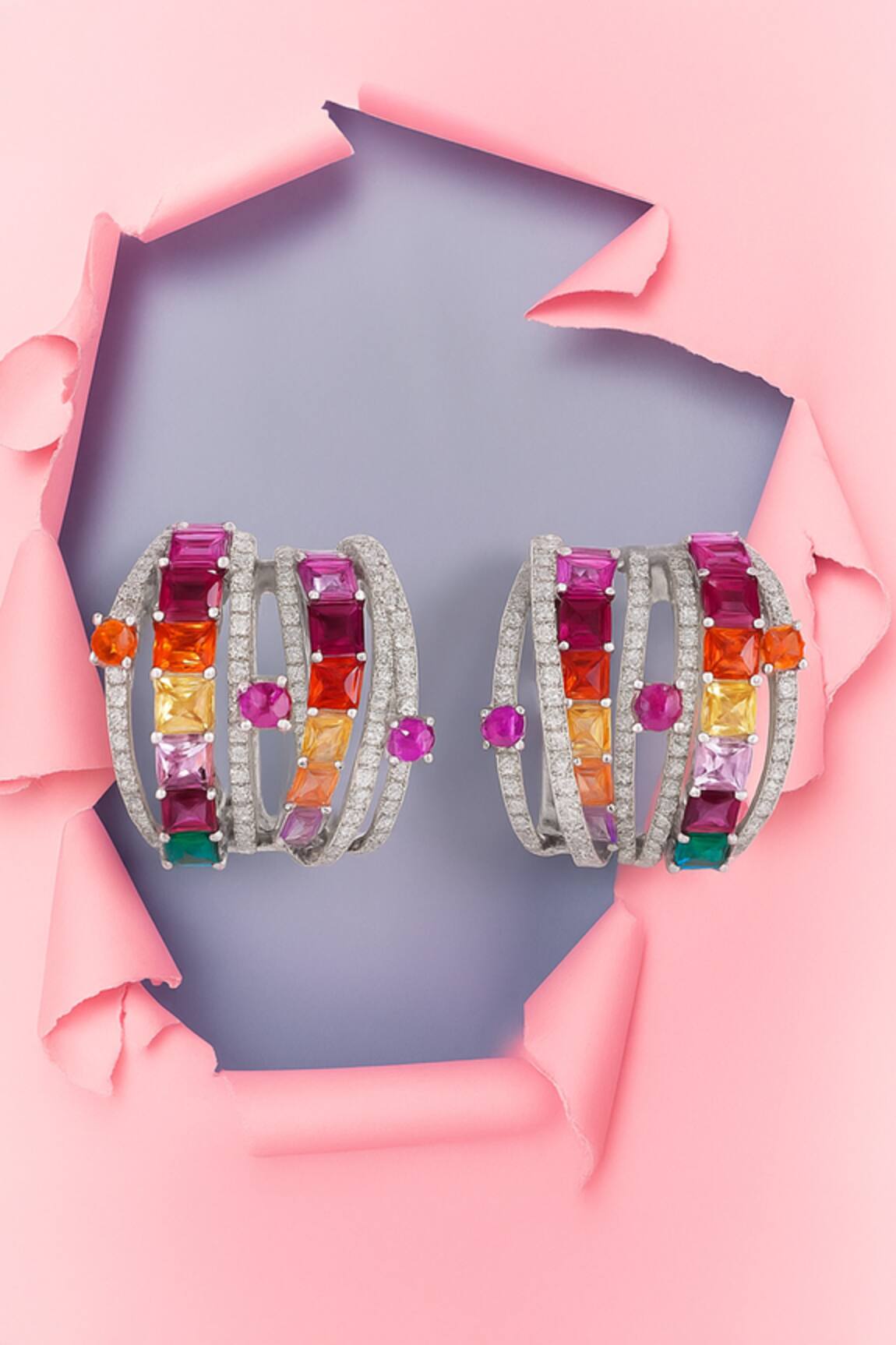 Modarta Gem Cluster Earrings 