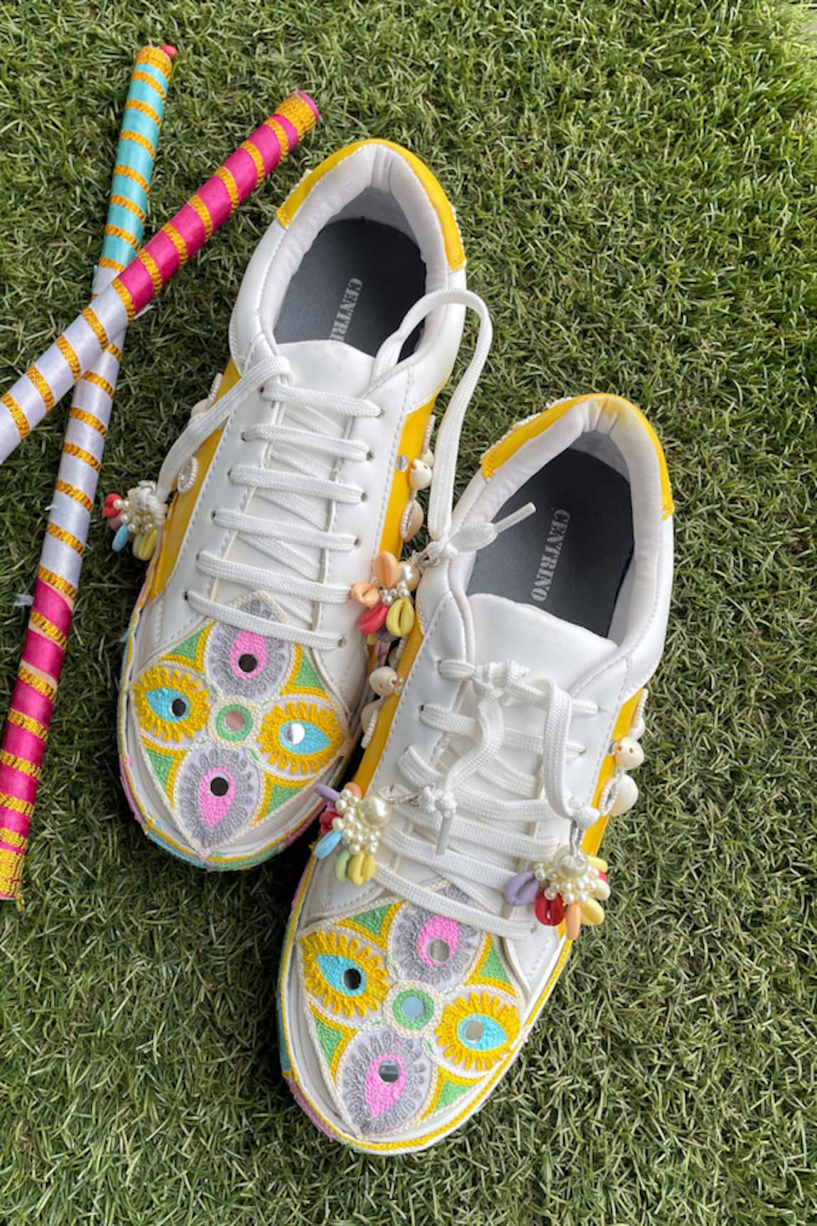 Modanta Footwear Navratri Embroidered & Mirror Work Sneakers 