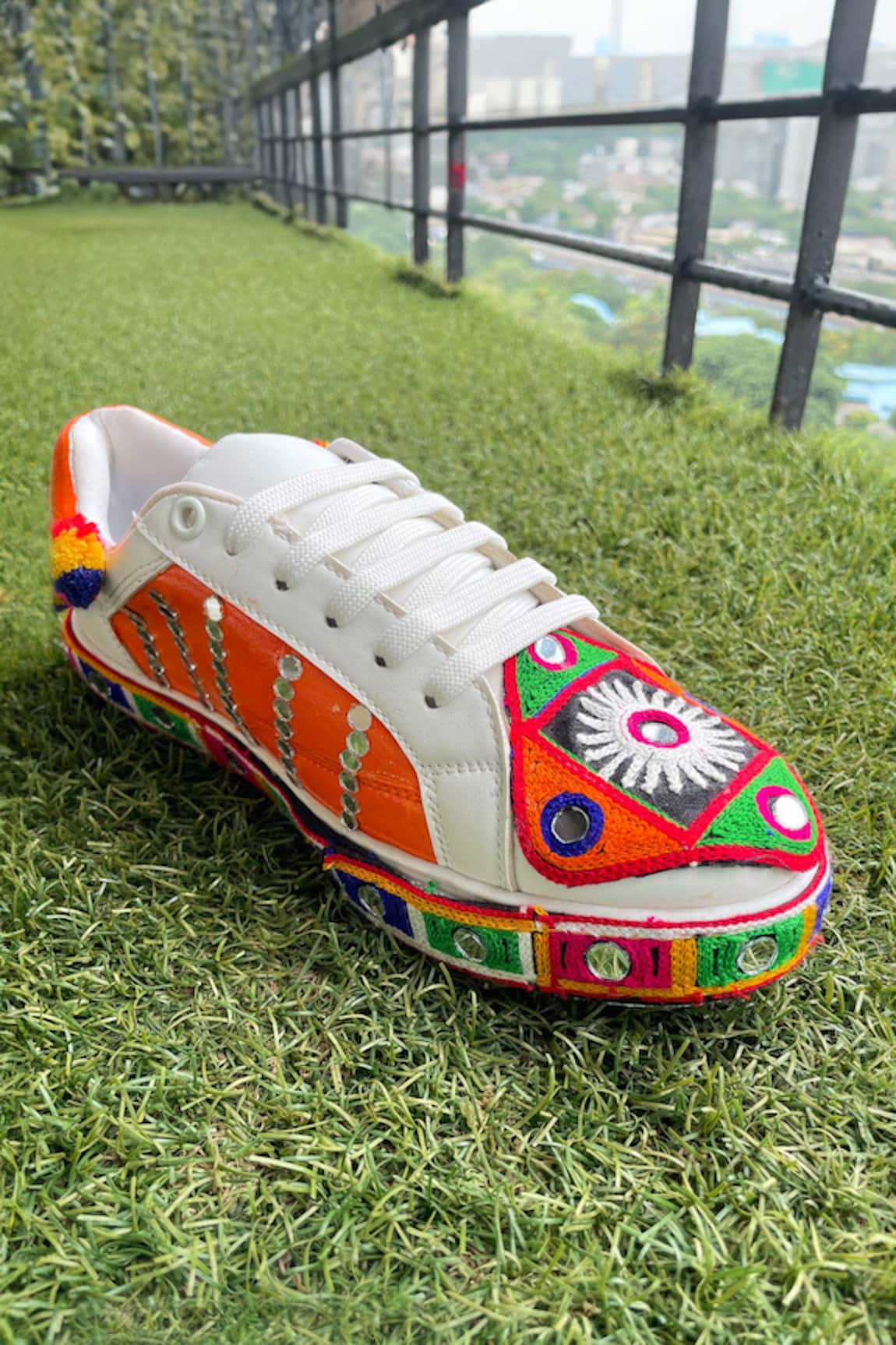 Modanta Footwear Navratri Embroidered & Mirror Work Sneakers 