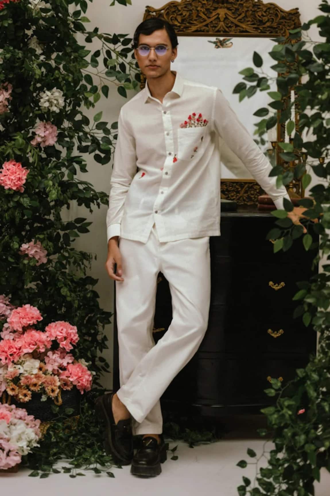 Vaani Beswal Amor Crochet Flower Work Shirt 