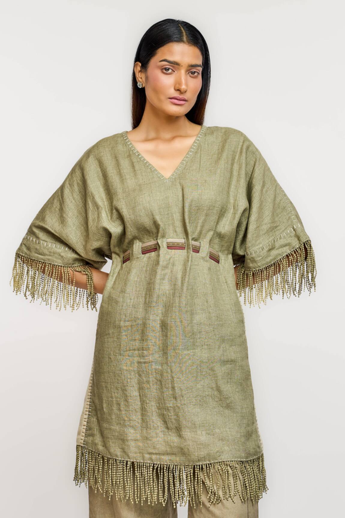 Ott Fringed Linen Tunic