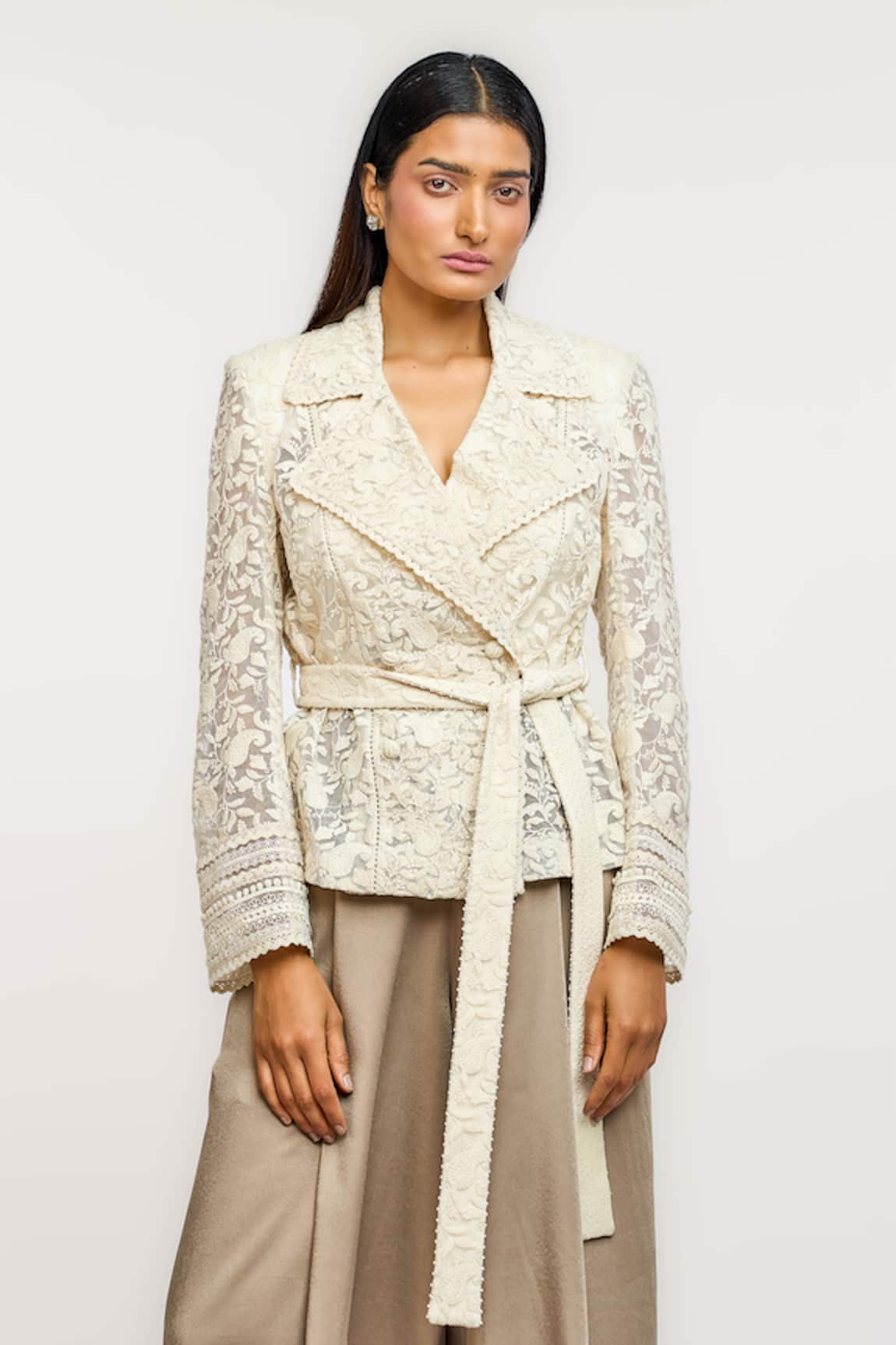 Ott Embroidered Crop Jacket