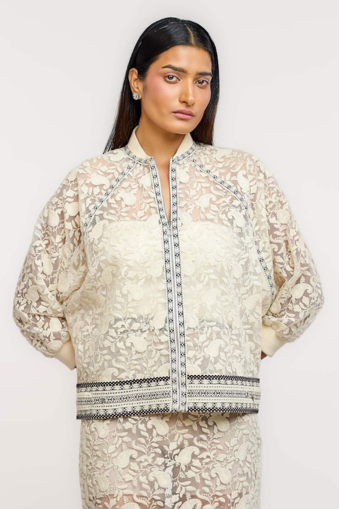 Ott Embroidered Bomber Jacket