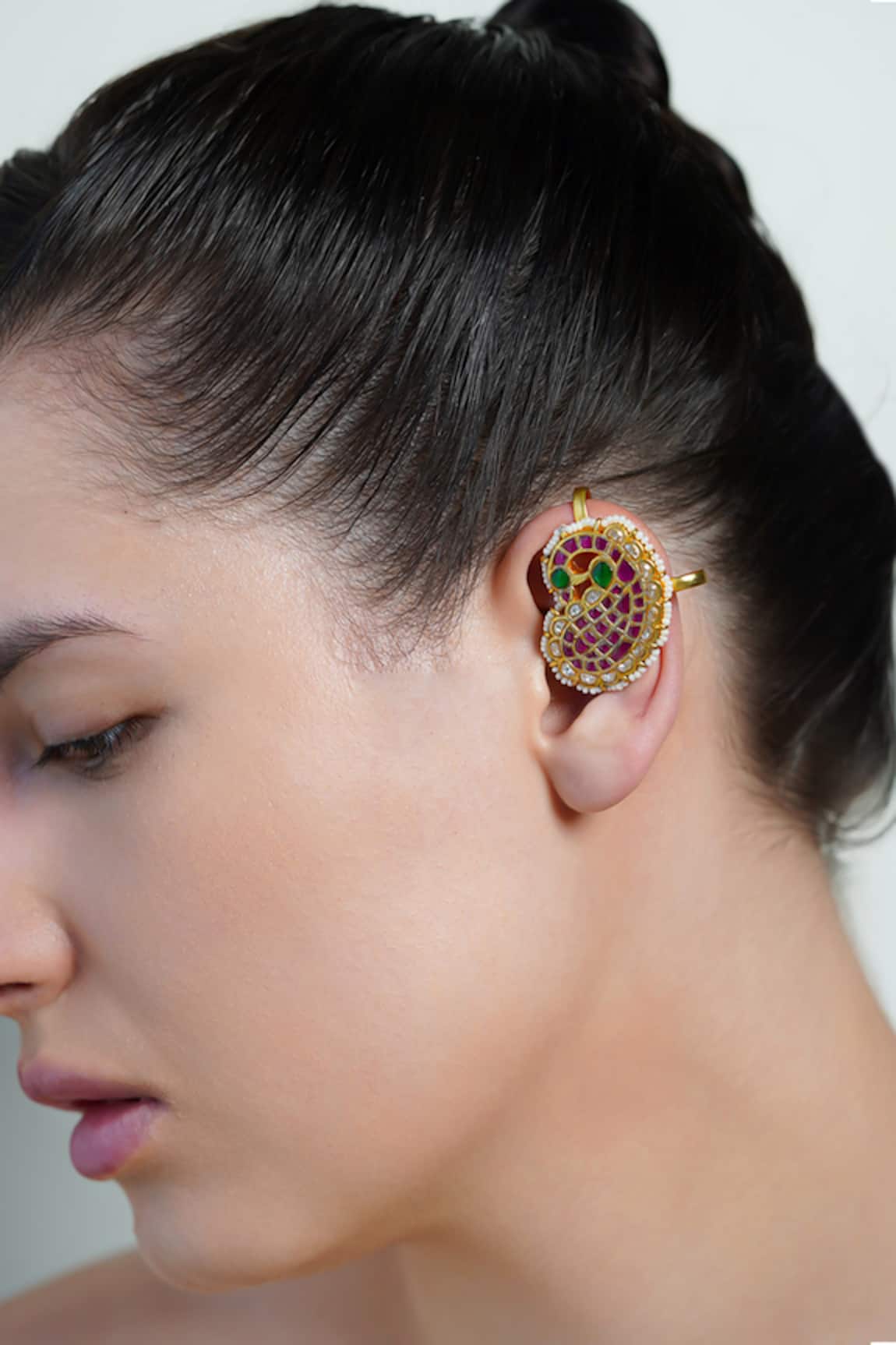 Joules By Radhika Ruby Paisley Ear Cuff Earrings 