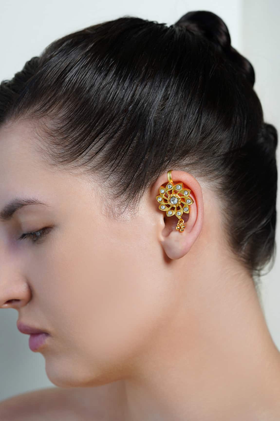 Joules By Radhika Sunburst Gold Ear Cuff Earrings 