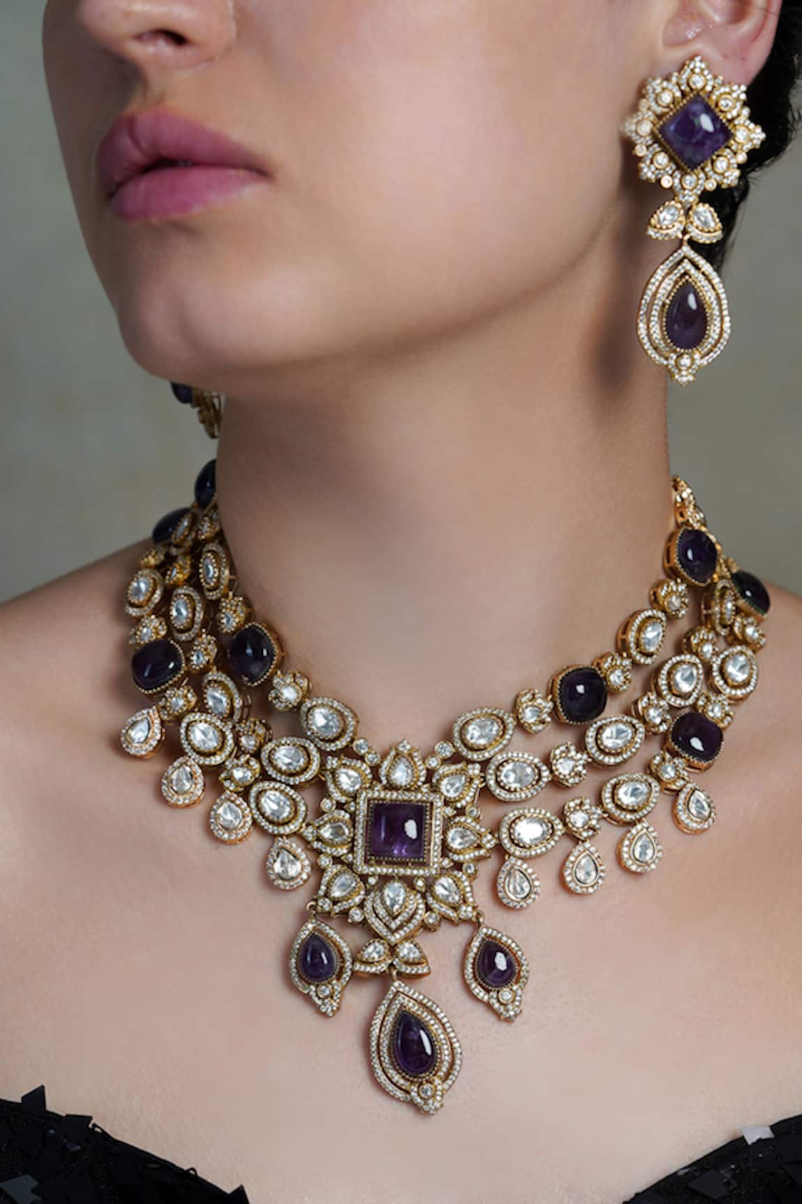 Joules by Radhika Royal Amra Sparkle Necklace Set 