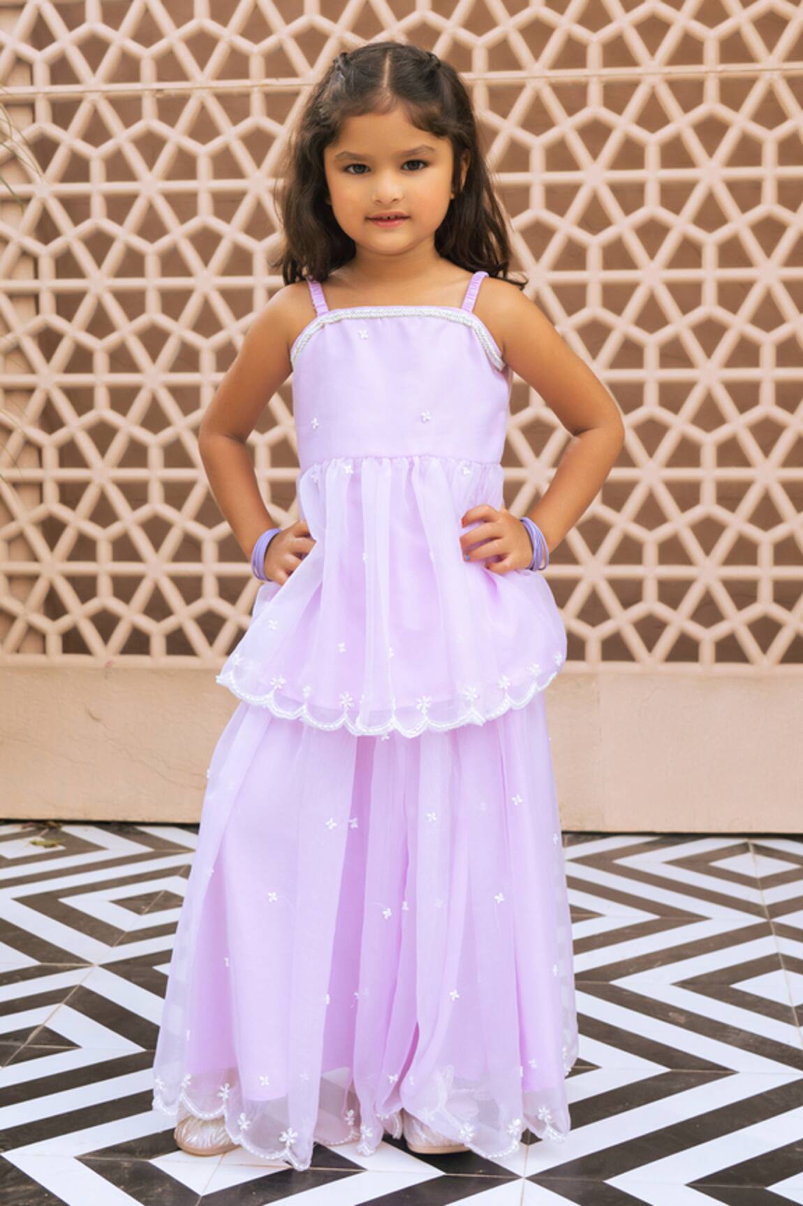 Fayon Kids Embroidered Tunic & Skirt Set 