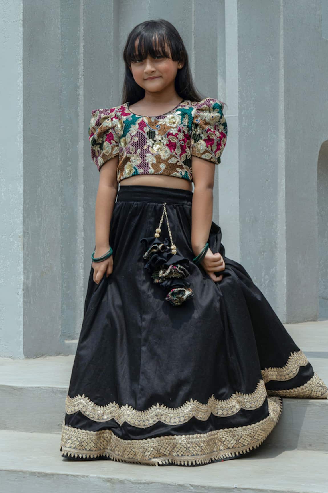 Fayon Kids Embroidered Lehenga Set 