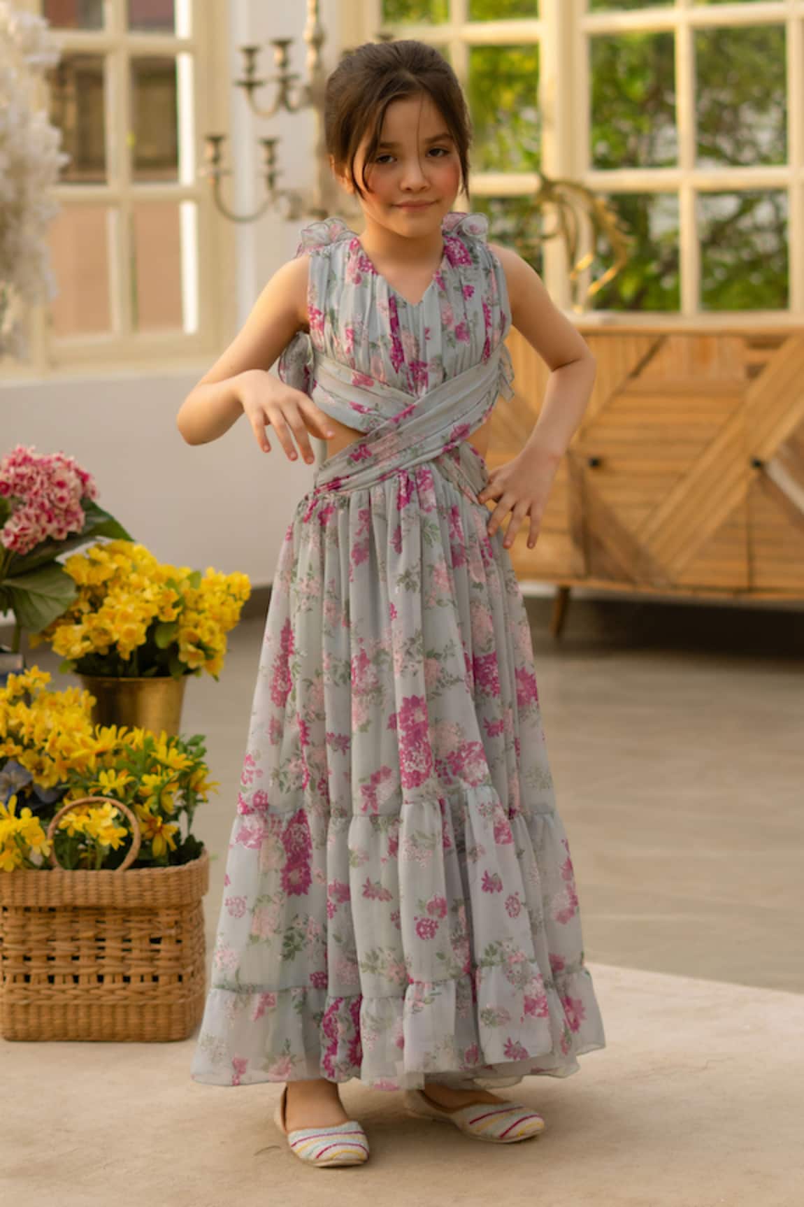 Fayon Kids Floral Print Dress 