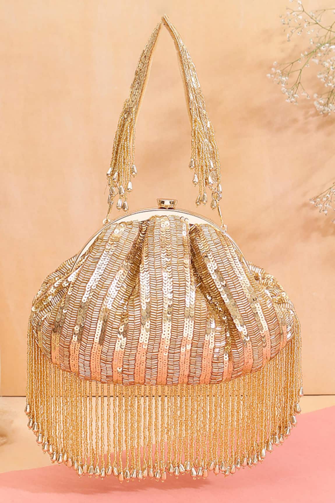 Nazaakat By Samara Singh Sequins & Beads Embellished Batua Bag 