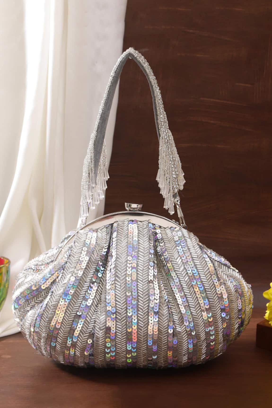 Nazaakat By Samara Singh Sequins & Beads Embellished Batua Bag 