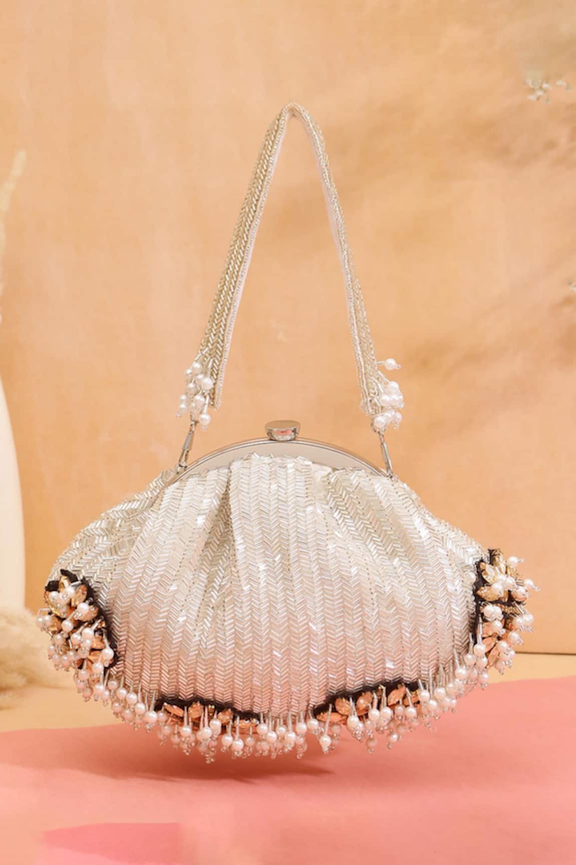 Nazaakat By Samara Singh Beaded Embellished Batua Bag 