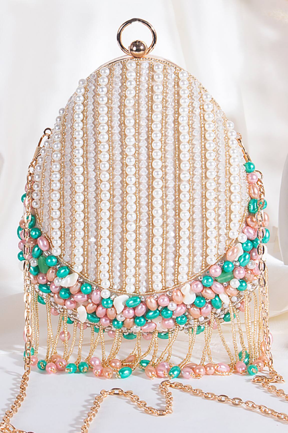 Nazaakat By Samara Singh Pearl & Bead Embellished Clutch Bag 
