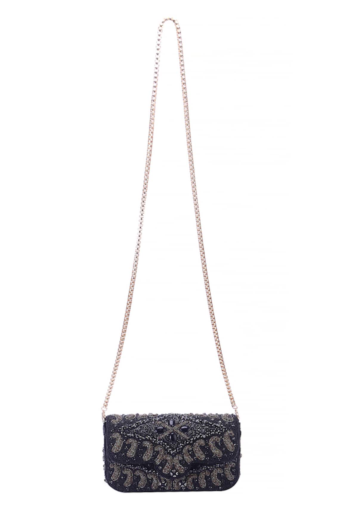 Nazaakat By Samara Singh Beaded & Sequin Embellished Flap Bag 