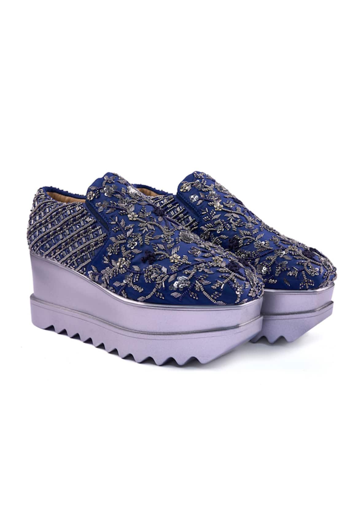 Anaar Symphony Wedge Embroidered Sneakers 