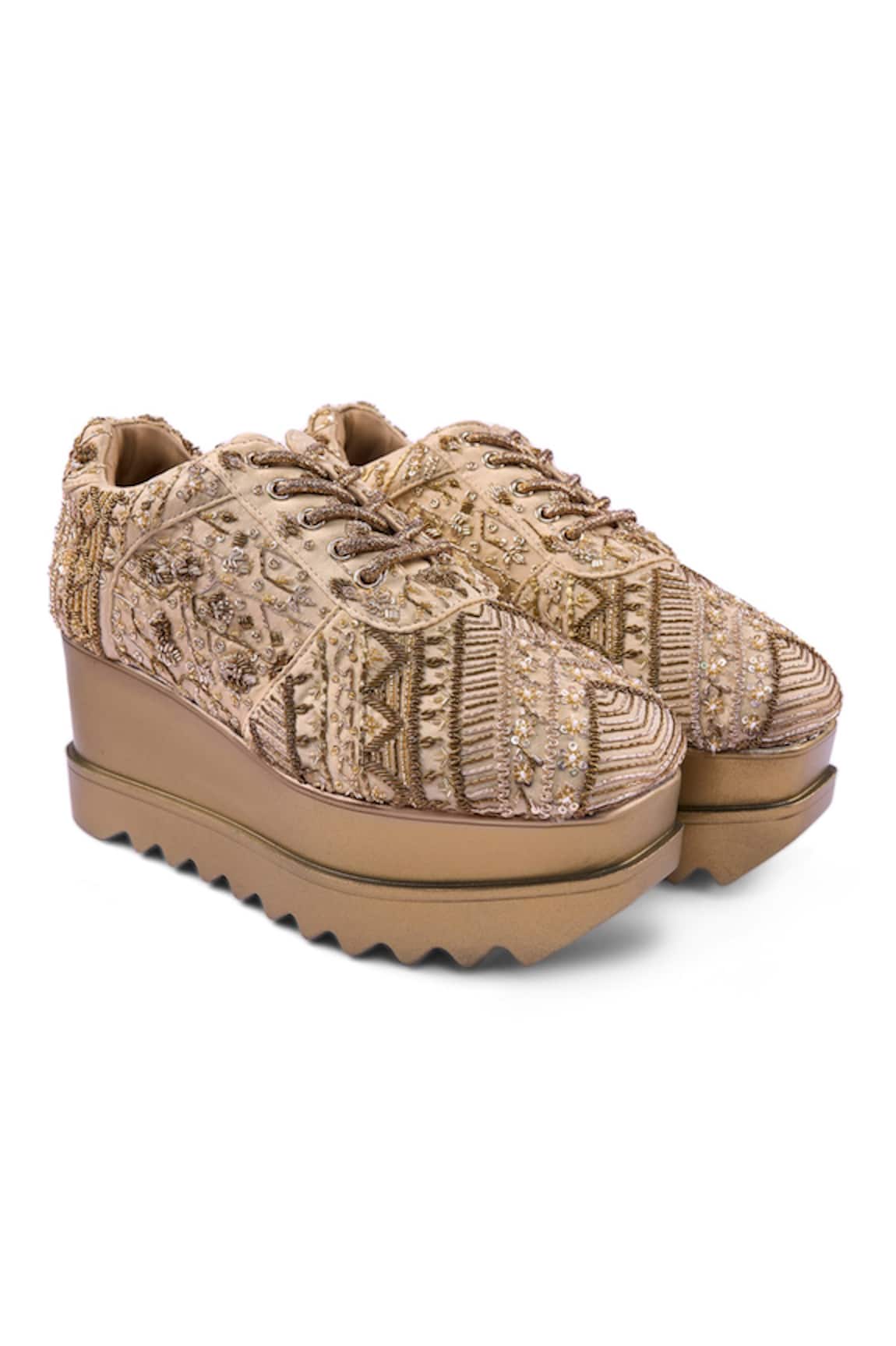 Anaar Loveletter Wedge Embroidered Sneakers 