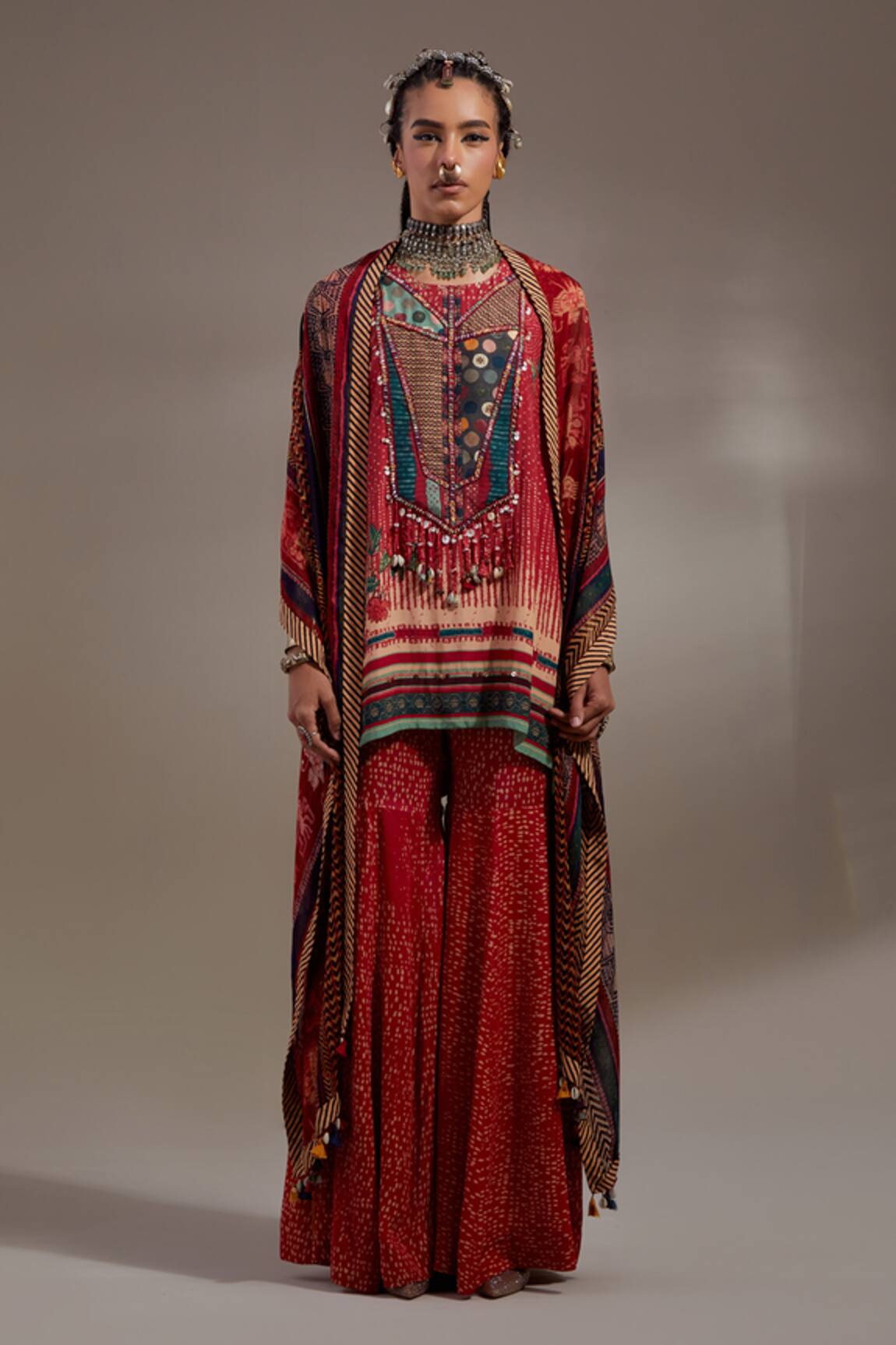 Aseem Kapoor Mitra Tribal Pattern Kurta & Trouser Set 