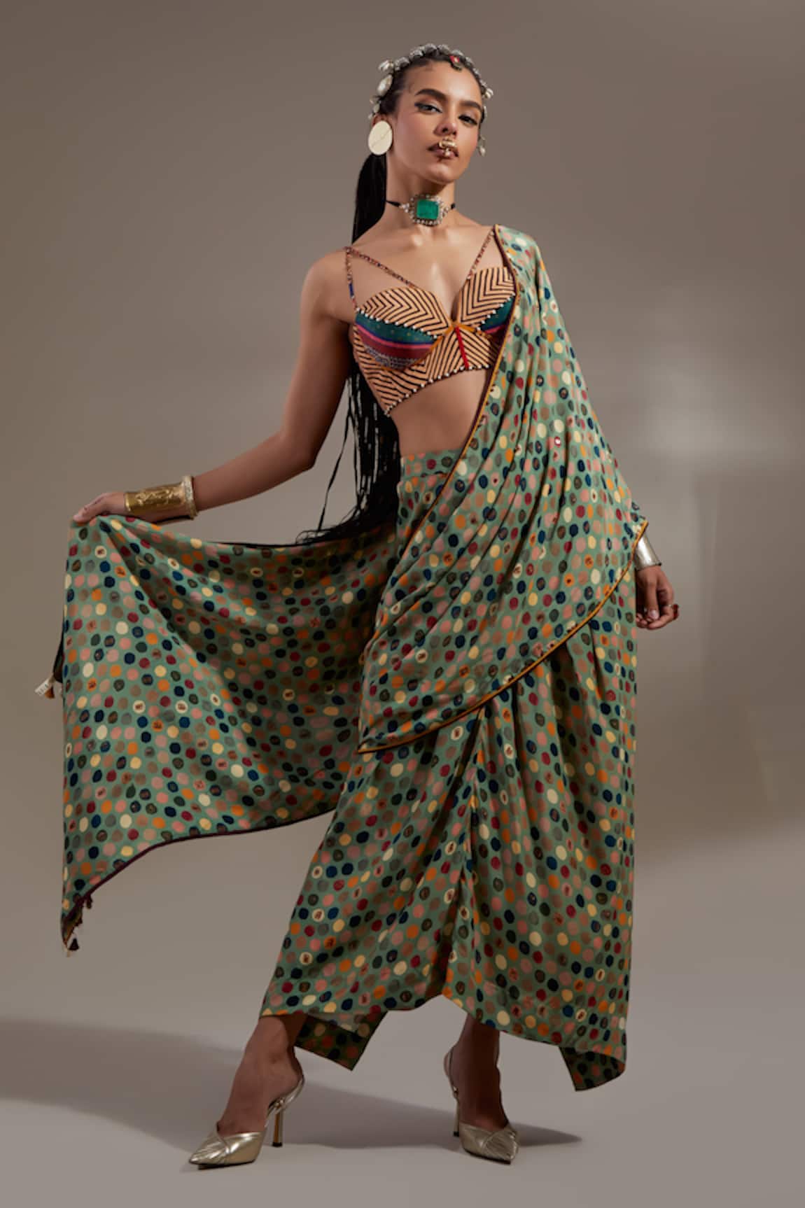 Aseem Kapoor Soma Pre-Draped Saree & Blouse Set 