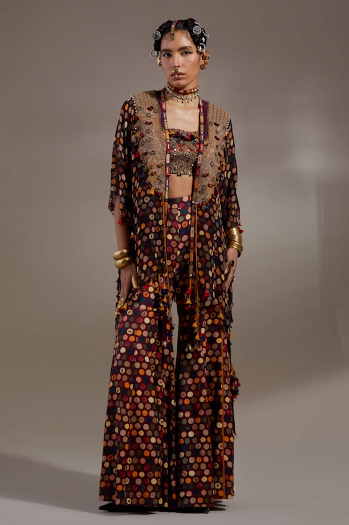 Aseem Kapoor Veni Tribal Pattern Jacket & Trouser Set 