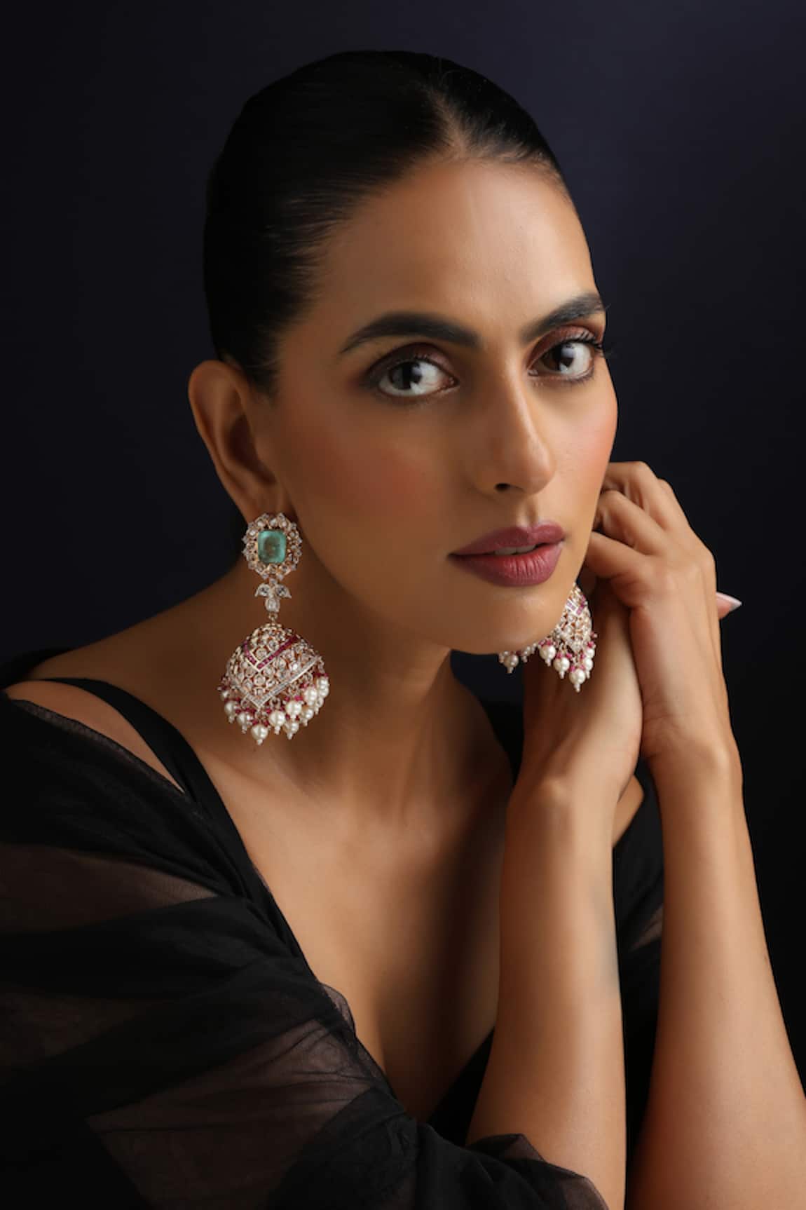 Swabhimann Multicolour Polki Jhumka Earrings 