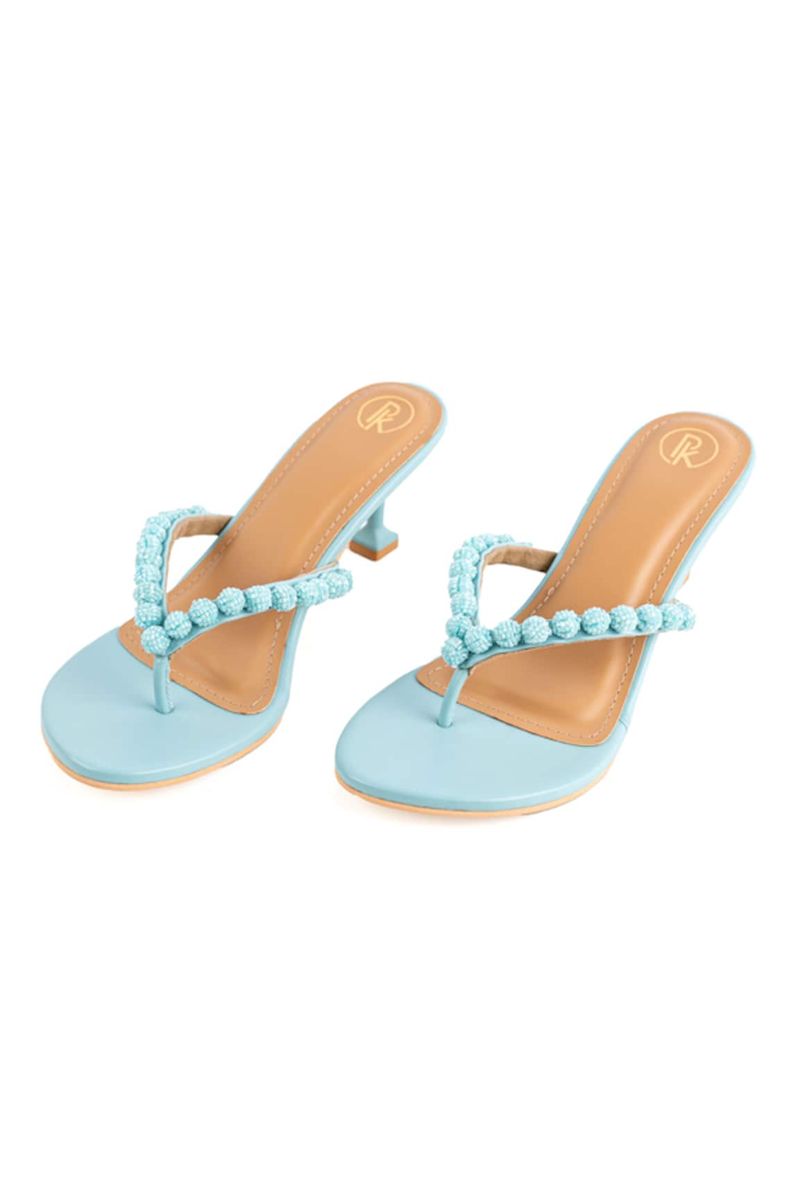Preet Kaur Ice Blue Burano V Strap Heels 