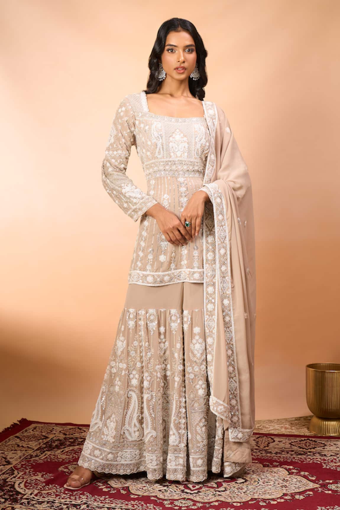 Alaya Advani Floral Embroidered Kurta Sharara Set