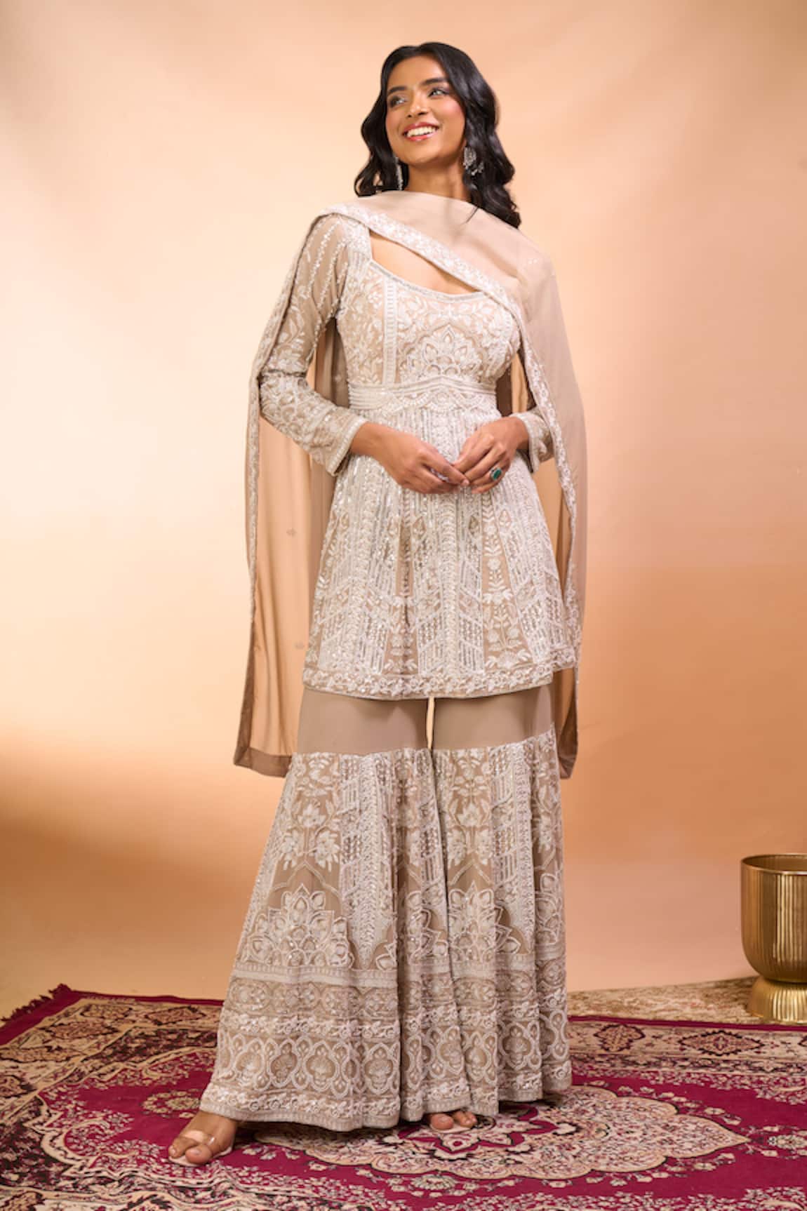 Alaya Advani Hand Embroidered Kurta Sharara Set