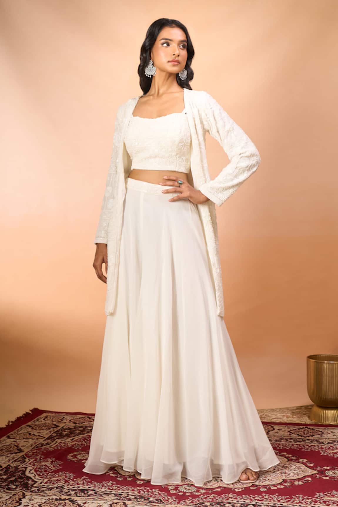 Alaya Advani Embroidered Long Jacket Sharara Set