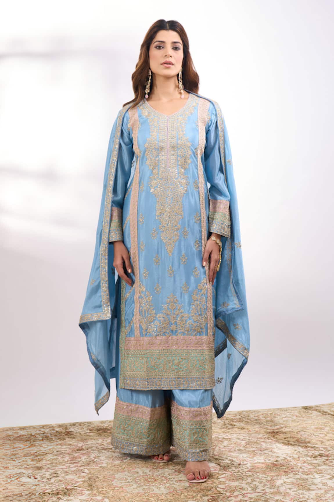 Alaya Advani Flower Embroidered Palazzo Set