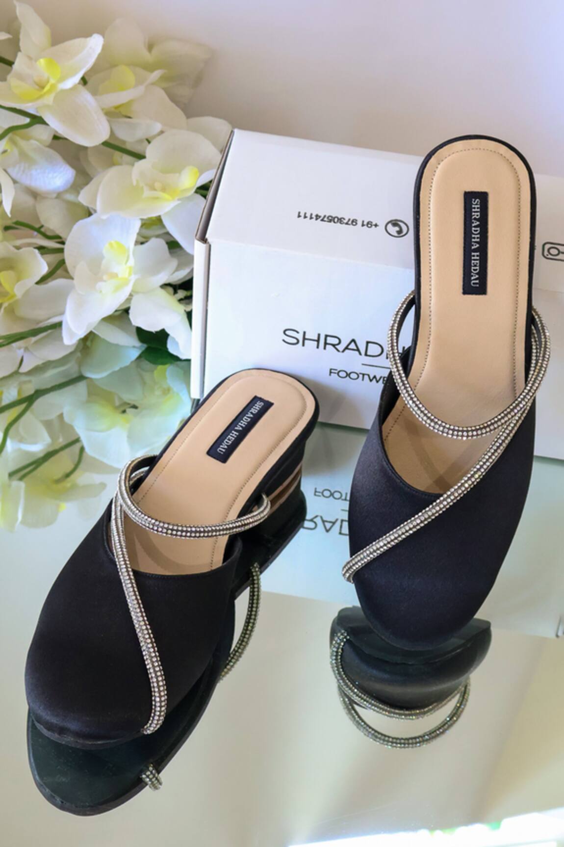 Shradha Hedau Footwear Couture Ellen Satin Embellished Heels 