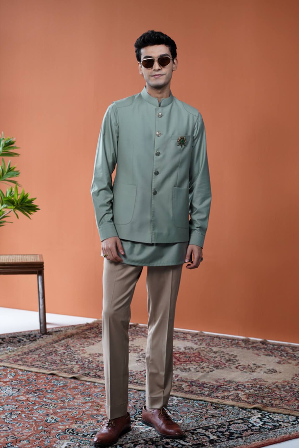 Philocaly Vanraj Set Pick-Stitched Bundi & Kurta Set 