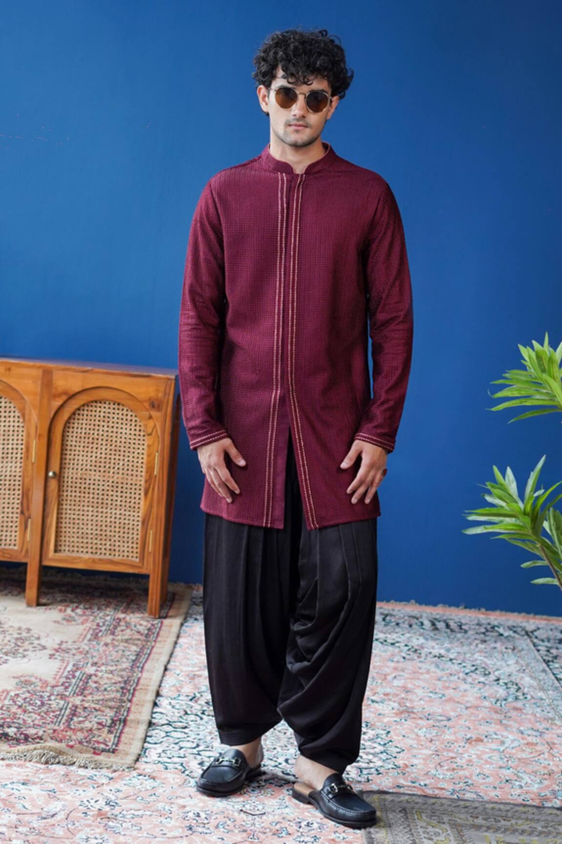 Philocaly Gulnaar Front-Open Kurta With Chawal Taka Embroidery 