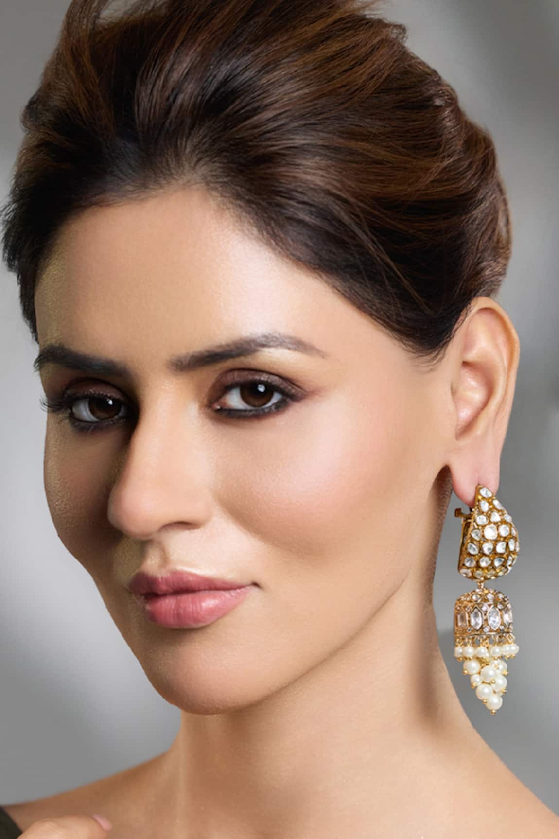 Joules By Radhika Golden Pearl Jhumka Hoops 